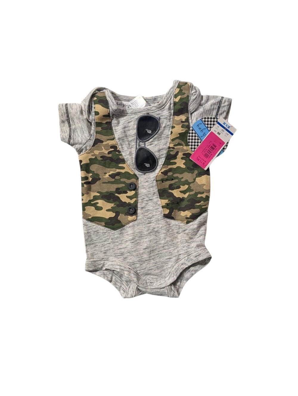 Babyrage Gray and White Heather Baby Bodysuit